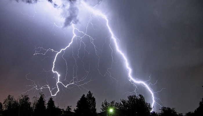 Large Lighting Strike During Storm Large Lighting Strike During Storm